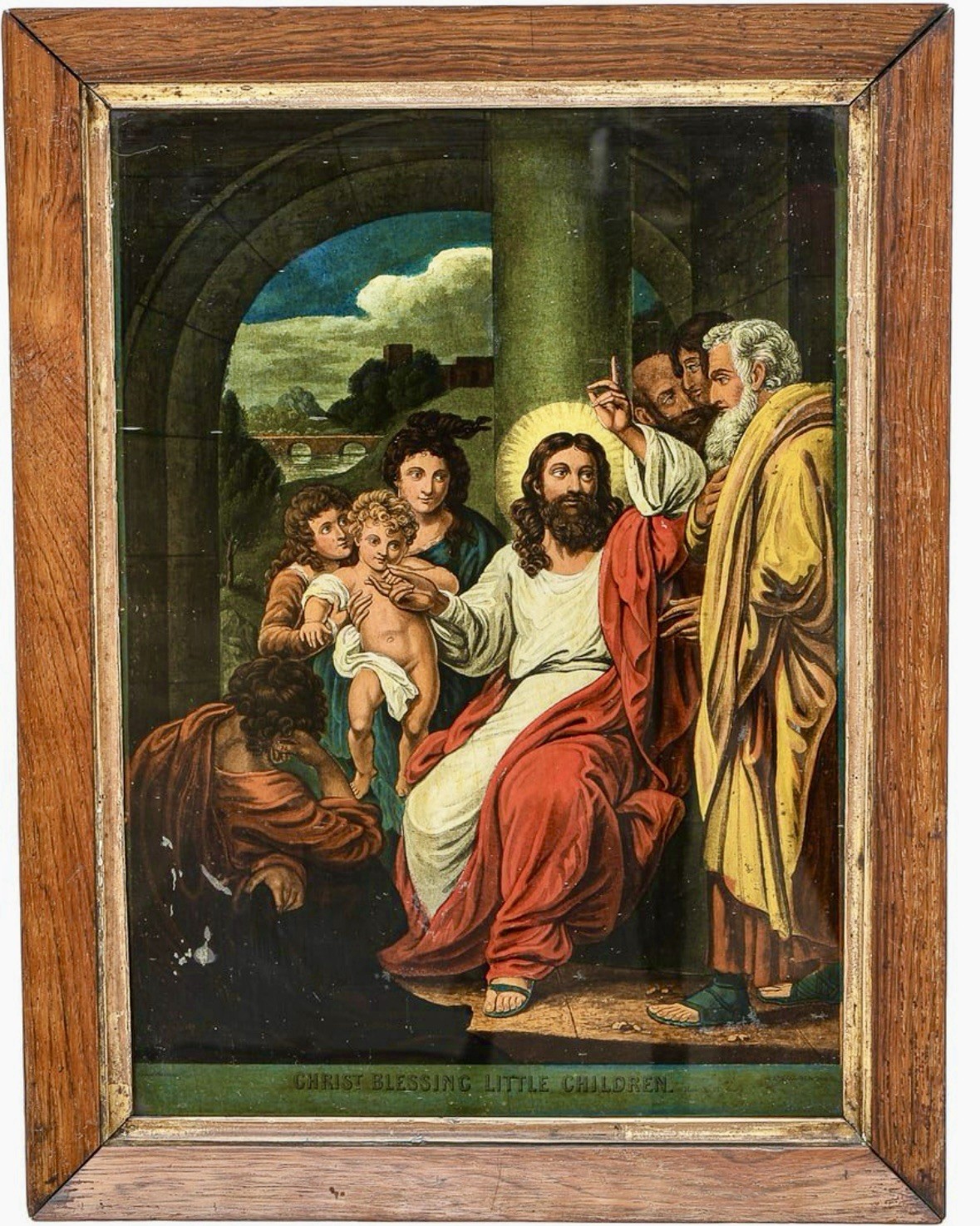 Antique Reverse oil painting On Glass, Jesus Christ. Retablo, Retable, Antique Reverse oil painting On Glass, Jesus Christ. Retablo, Retable,