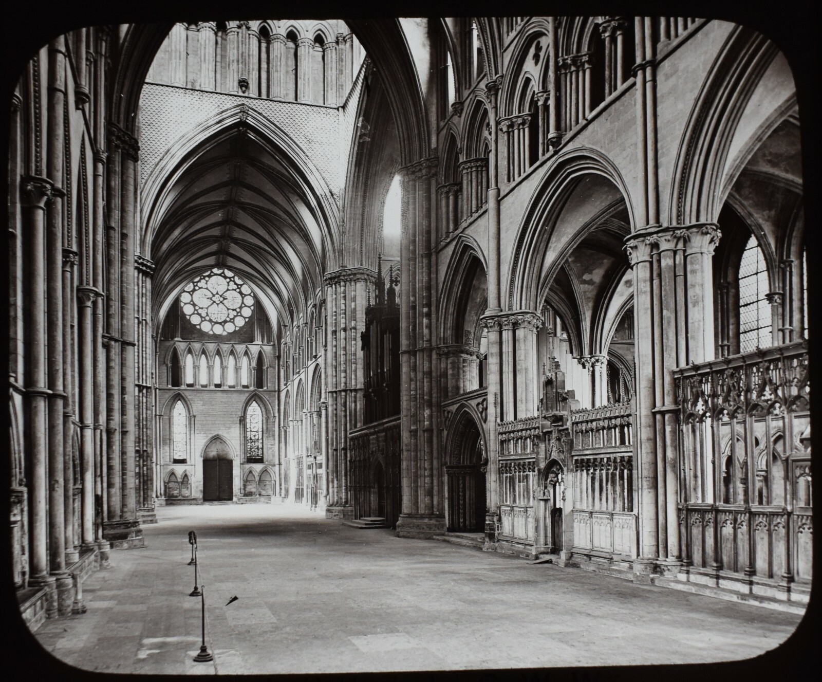 ANTIQUE GWW Magic Lantern Slide NORTH TRANSEPT LINCOLN CATHEDRAL C1890 PHOTO ANTIQUE GWW Magic Lantern Slide NORTH TRANSEPT LINCOLN CATHEDRAL C1890 PHOTO