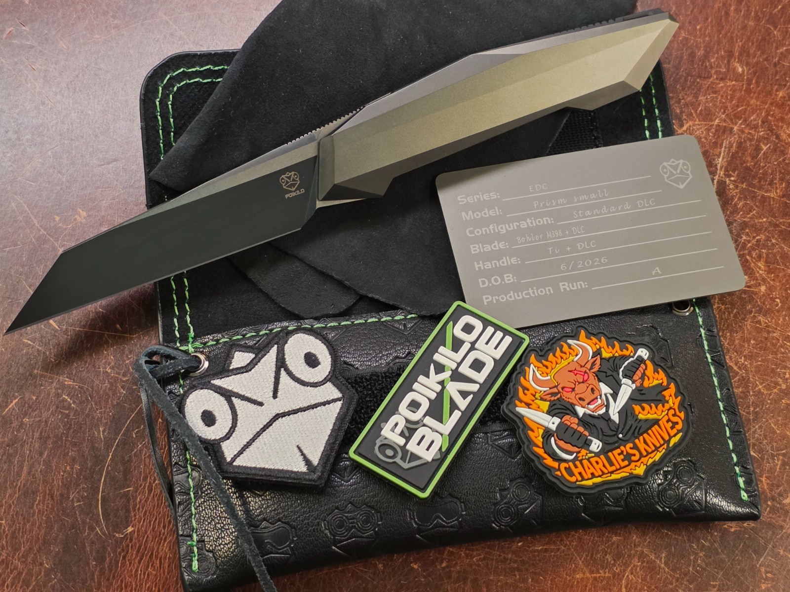 Poikilo Blade Small Prism DLC w/ Titanium Handles & DLC M398 - Flipper