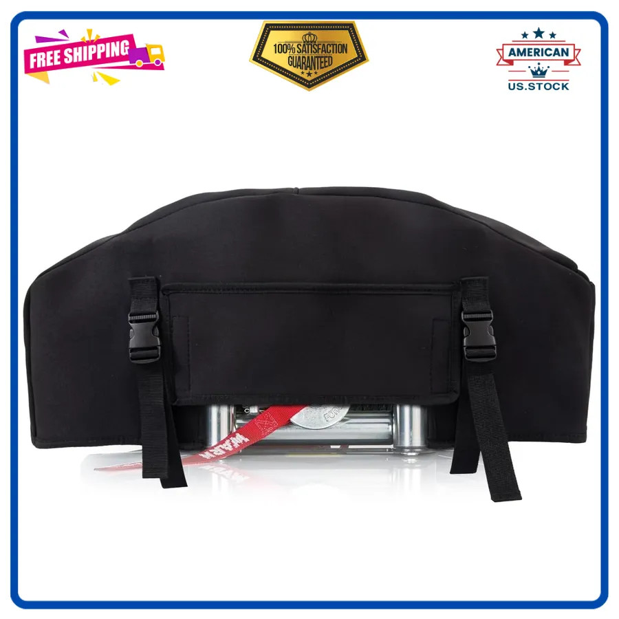 Heavy Duty Waterproof Winch Cover for Electric Winches up to 12000Lbs Black