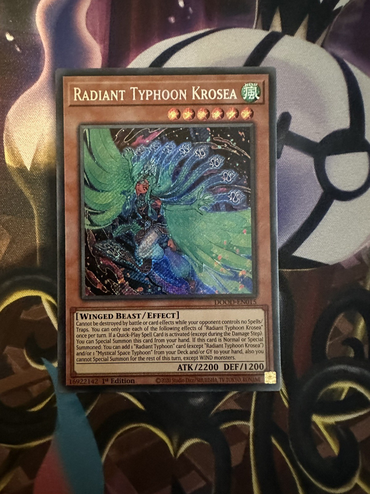 Yugioh Radiant Typhoon Krosea DOOD-EN015 Secret Rare 1st Edition Yugioh Radiant Typhoon Krosea DOOD-EN015 Secret Rare 1st Edition