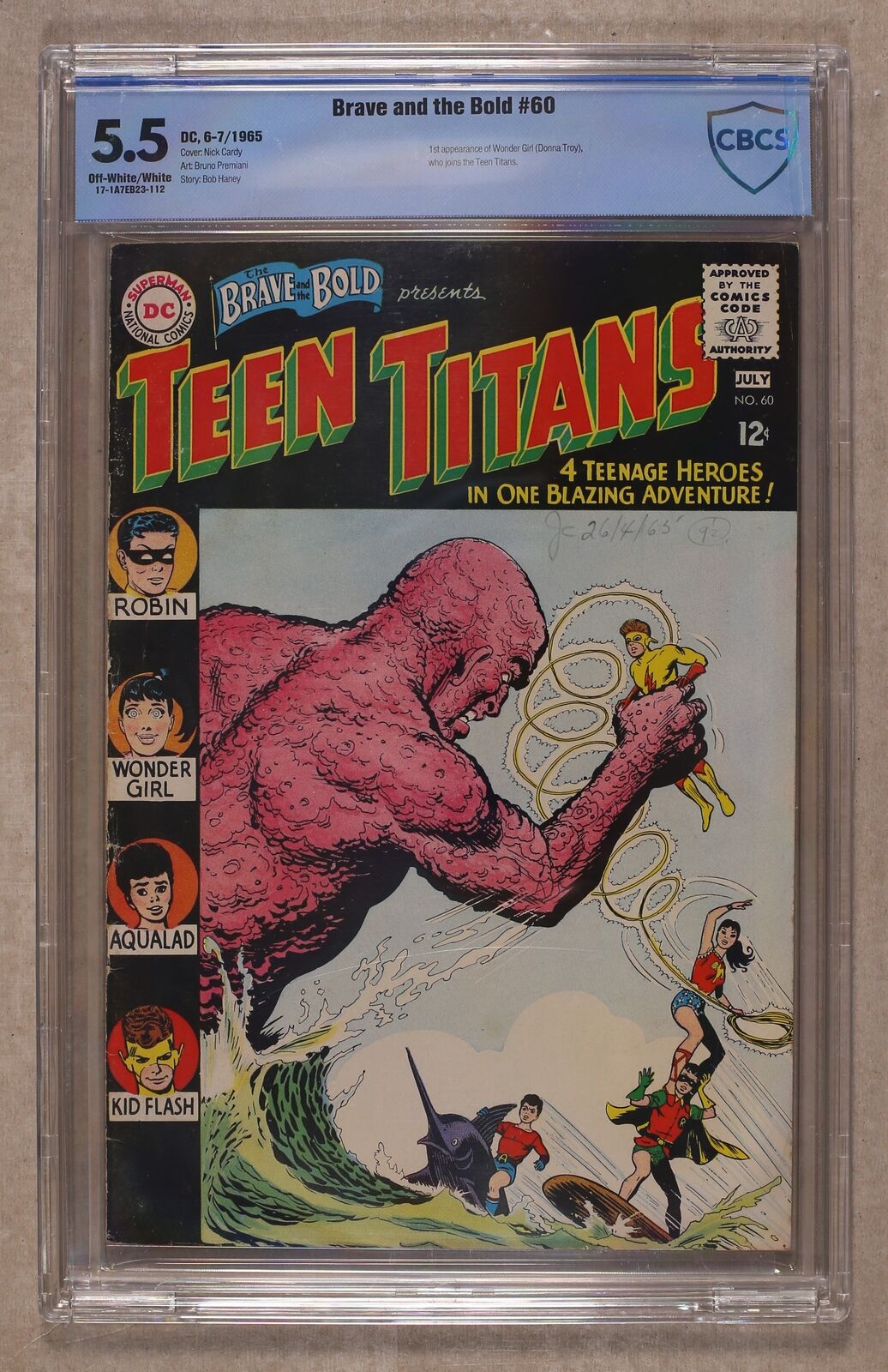 Brave and the Bold #60 CBCS 5.5 1965 17-1A7EB23-112 2nd app. Teen Titans