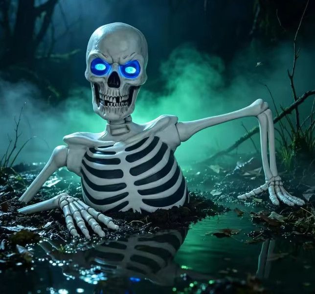 Giant Halloween Skull Decoration LED Glowing Eyes Poseable Arms Outdoor Yard Pro Giant Halloween Skull Decoration LED Glowing Eyes Poseable Arms Outdoor Yard Pro