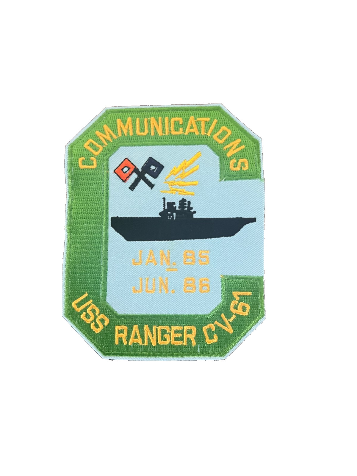 CV-61 USS Ranger Communications Department Navy Ship Squadron 1985 Cruise Patch CV-61 USS Ranger Communications Department Navy Ship Squadron 1985 Cruise Patch