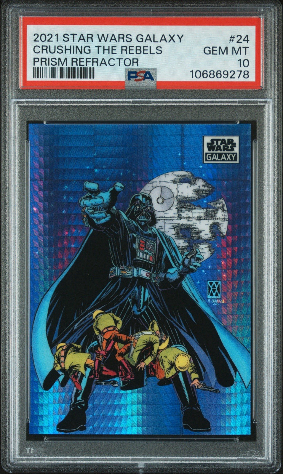 2021 Topps Star Wars Galaxy Crushing The Rebels Darth Vader /75 Prism PSA 10 2021 Topps Star Wars Galaxy Crushing The Rebels Darth Vader /75 Prism PSA 10
