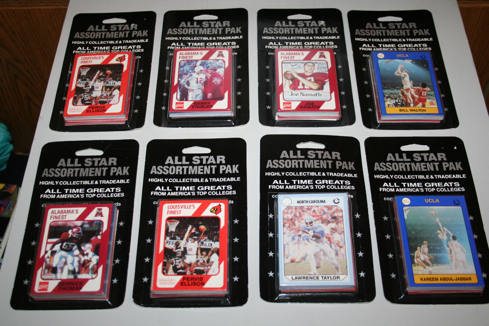 1989 All Star Assortment Paks - Collegiate Collection (8) COCA-COLA COLLEGE