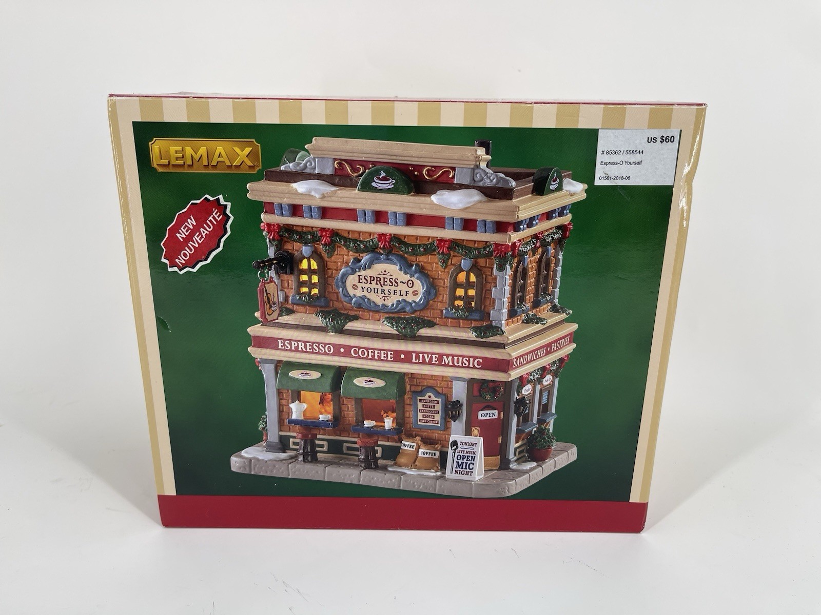 Lemax Espress-O Yourself 85362 Christmas Village Coffee Shop Lighted Building