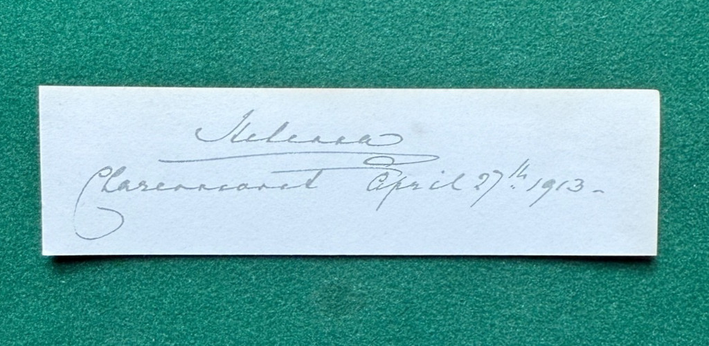 Princess Helena Schleswig-Holstein Claremont 1913 Antique Royal Signature