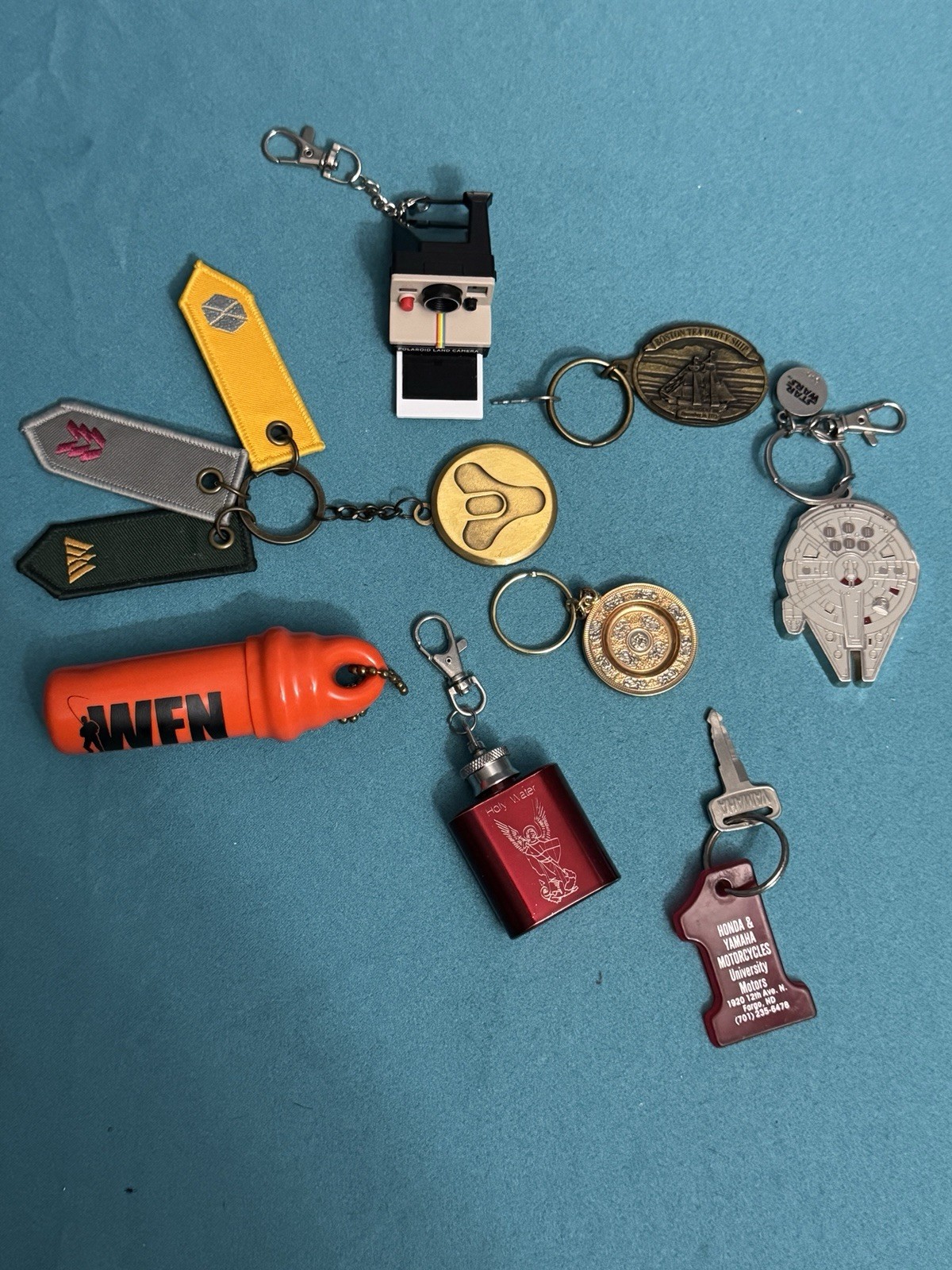 Vintage Keychain Lot Star Wars Polaroid Destiny Boston Tea Party Holy Water WFN Vintage Keychain Lot Star Wars Polaroid Destiny Boston Tea Party Holy Water WFN
