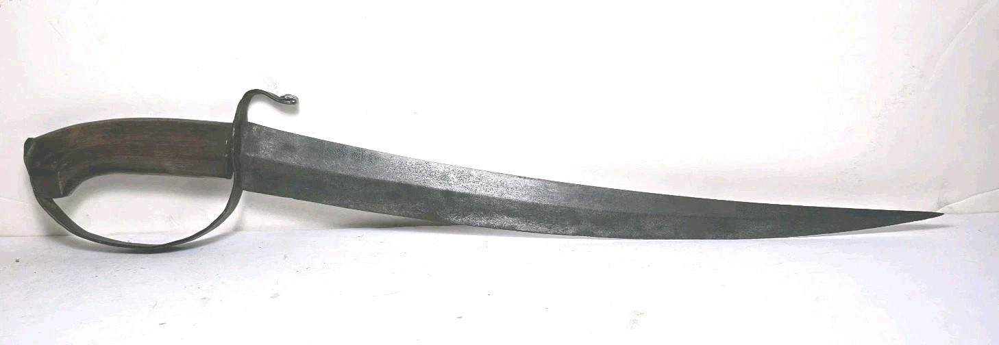 Antique 19th.century Blacksmith Forged D.Guard Curved Fighting Knife Antique 19th.century Blacksmith Forged D.Guard Curved Fighting Knife