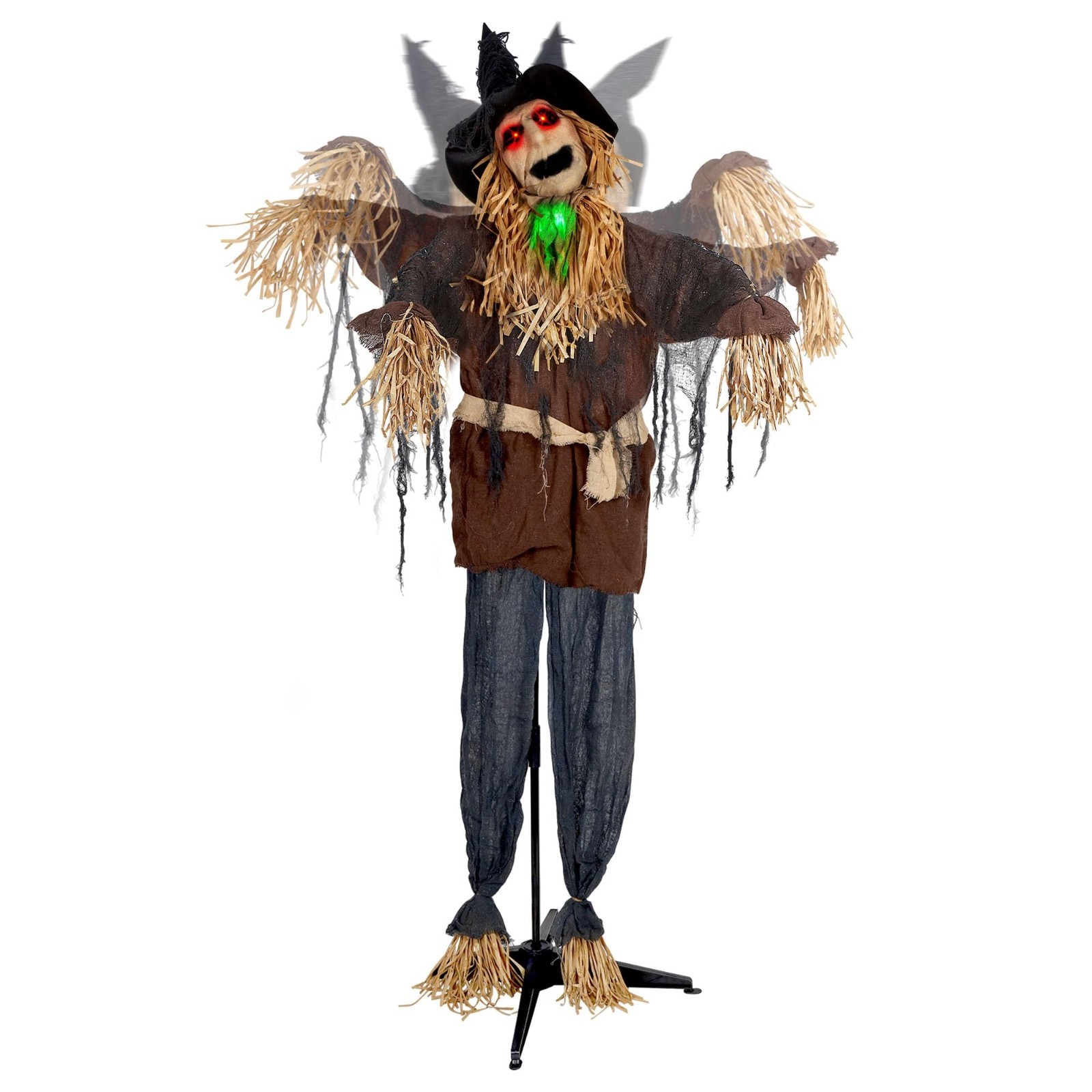 6FT Life-Size Animated Scarecrow Decor - Light-Up Eyes, Spooky Sounds, Moving Ar 6FT Life-Size Animated Scarecrow Decor - Light-Up Eyes, Spooky Sounds, Moving Ar