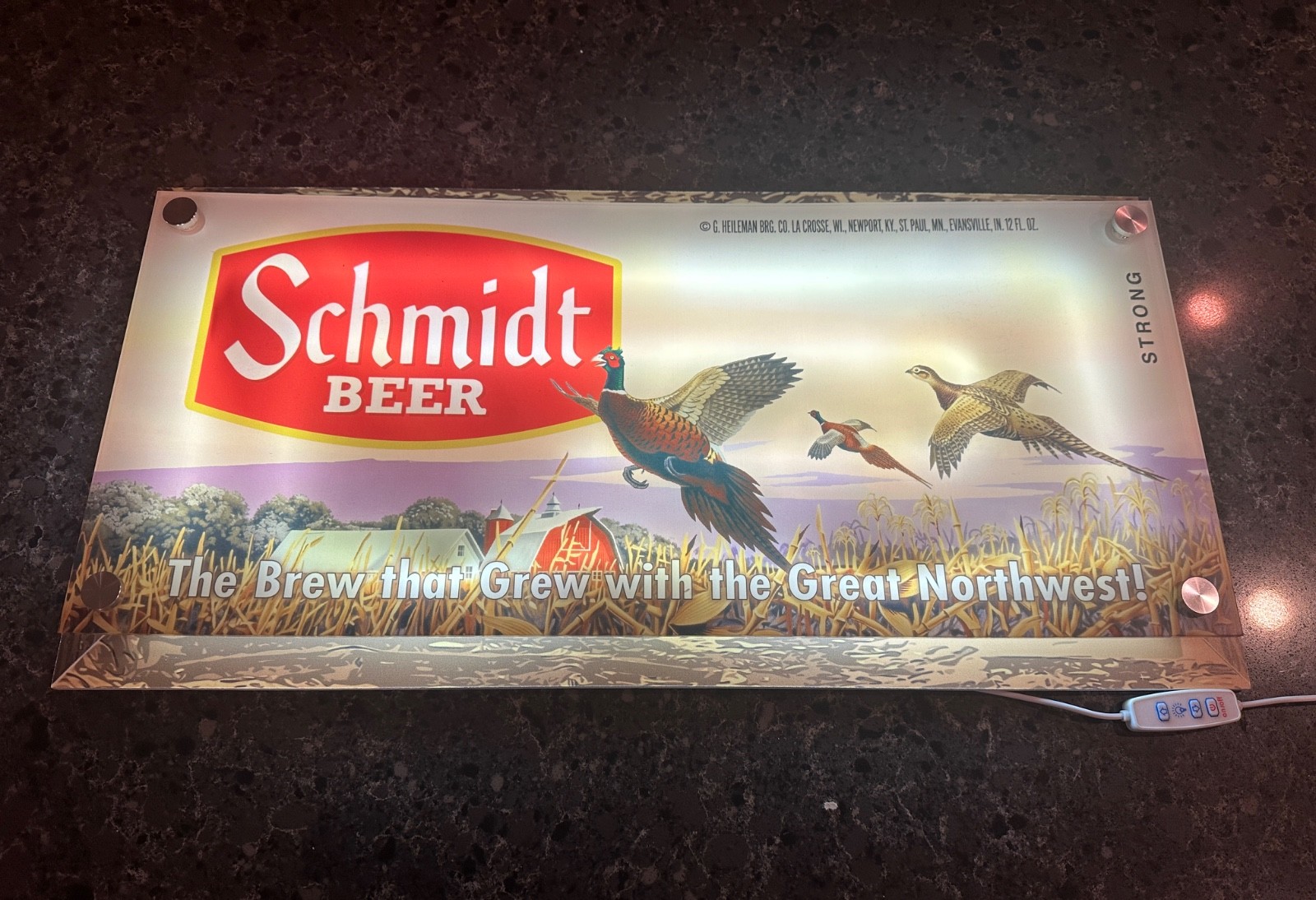 Schmidt Beer Pheasant LED Lighted Sign 12x24 Acrylic Bar Man Cave Hunting Decor Schmidt Beer Pheasant LED Lighted Sign 12x24 Acrylic Bar Man Cave Hunting Decor