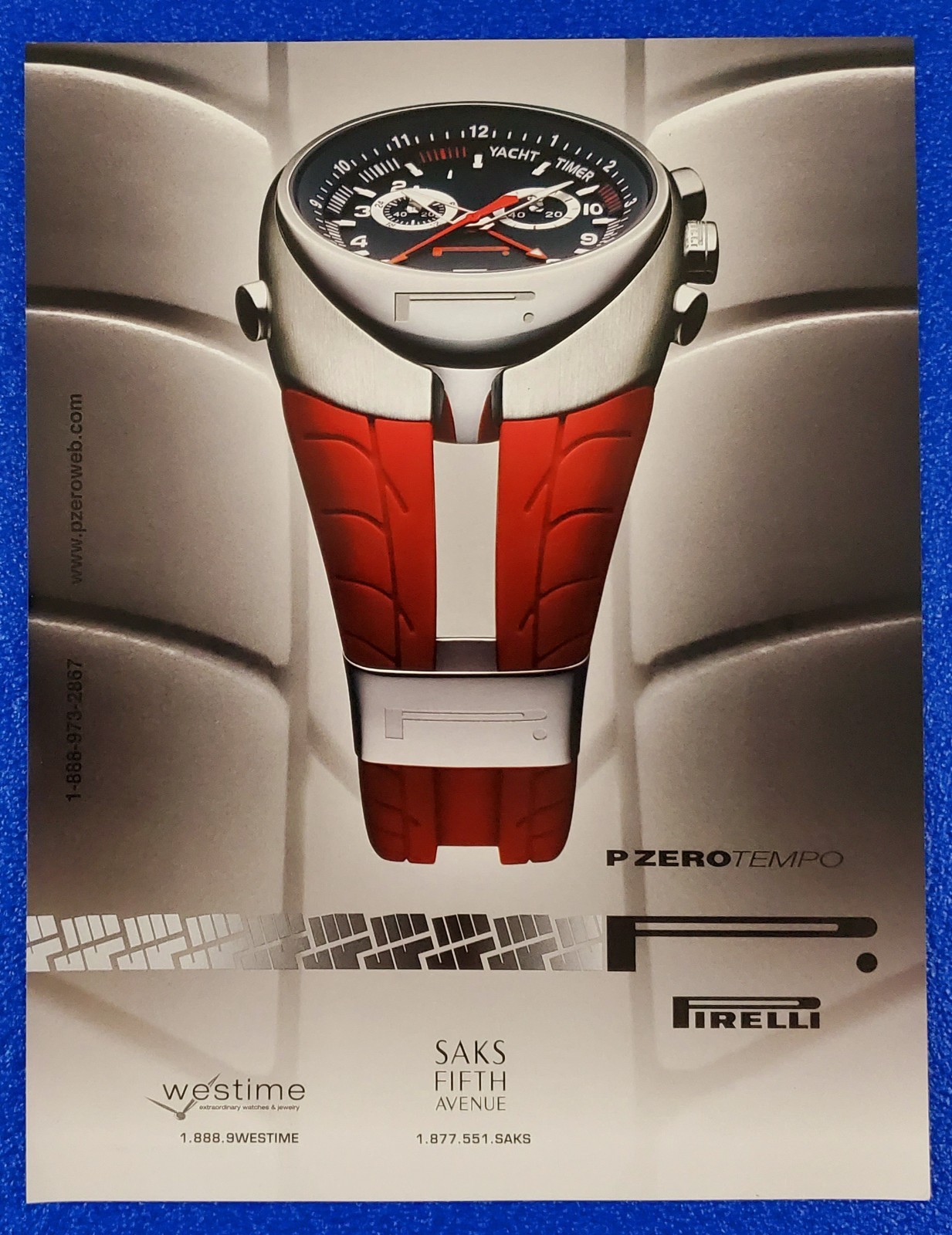 2006 PIRELLI PZERO TEMPO YACHT MEN\'S SPORT WRISTWATCH ORIGINAL FASHION PRINT AD 2006 PIRELLI PZERO TEMPO YACHT MEN\'S SPORT WRISTWATCH ORIGINAL FASHION PRINT AD