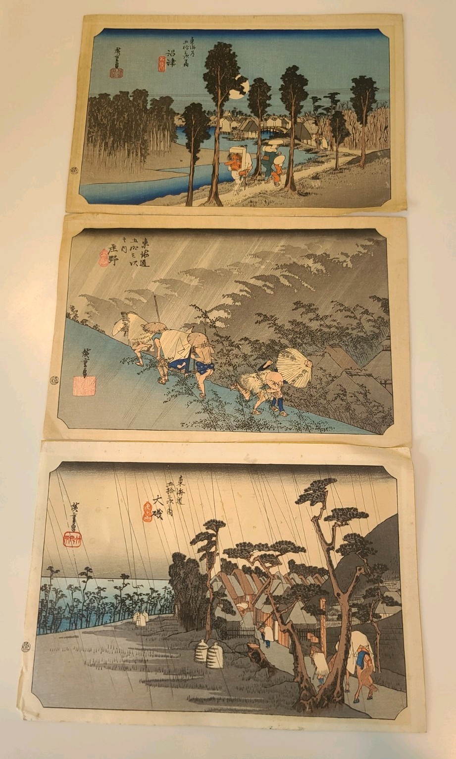 The Fifty-three Stations of the Tōkaidō by Utagawa Hiroshige- No 9, 13, 46 The Fifty-three Stations of the Tōkaidō by Utagawa Hiroshige- No 9, 13, 46