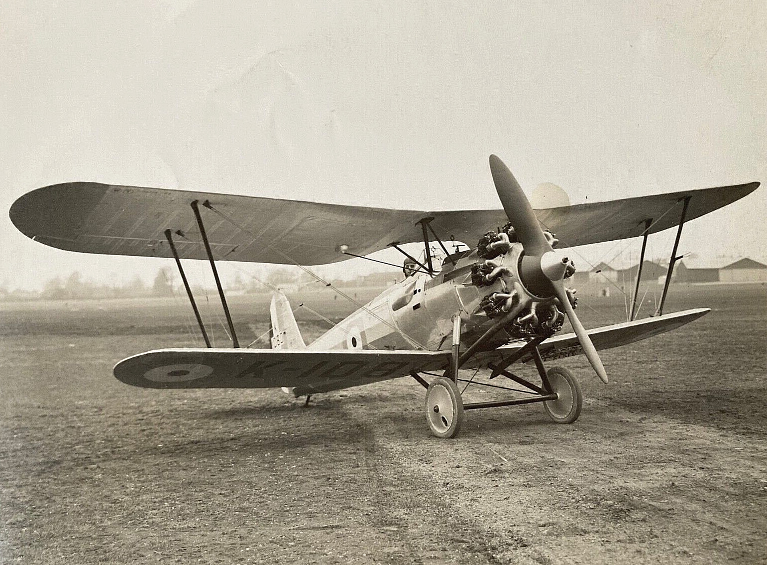 RARE PRE-WW2 BRITISH RAF BRISTOL BULLDOG TYPE 105 FIGHTER PLANE 1927 PHOTO