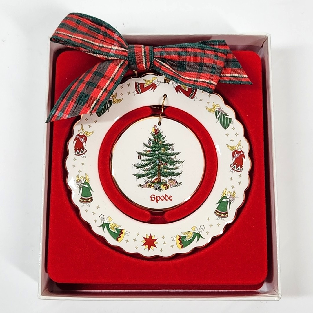 Vtg Spode Christmas Tree Annual Christmas Ornament 2000 Angels Plaid Bow Box New Vtg Spode Christmas Tree Annual Christmas Ornament 2000 Angels Plaid Bow Box New