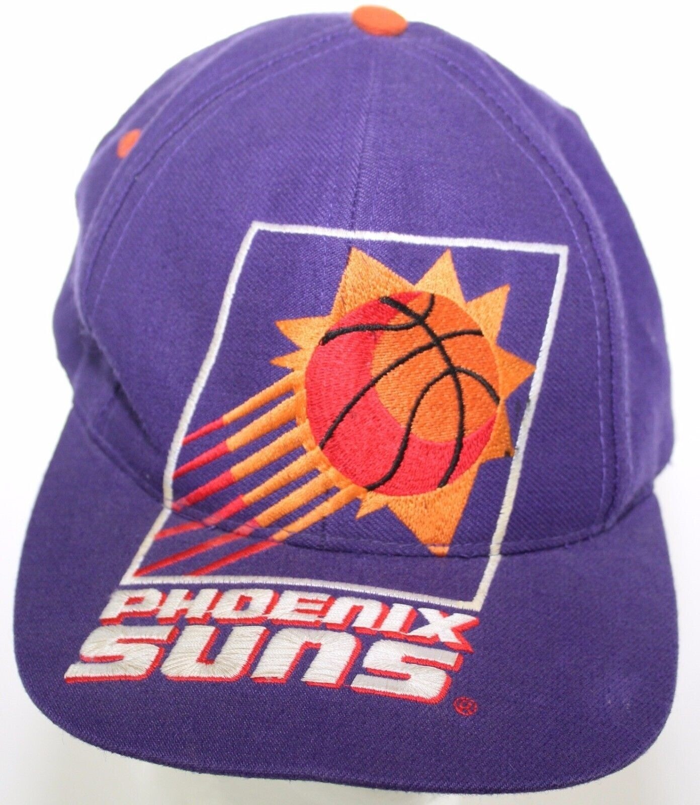 Vintage 1990s PHOENIX SUNS Big Logo Snapback Cap AJD Script Vintage 1990s PHOENIX SUNS Big Logo Snapback Cap AJD Script
