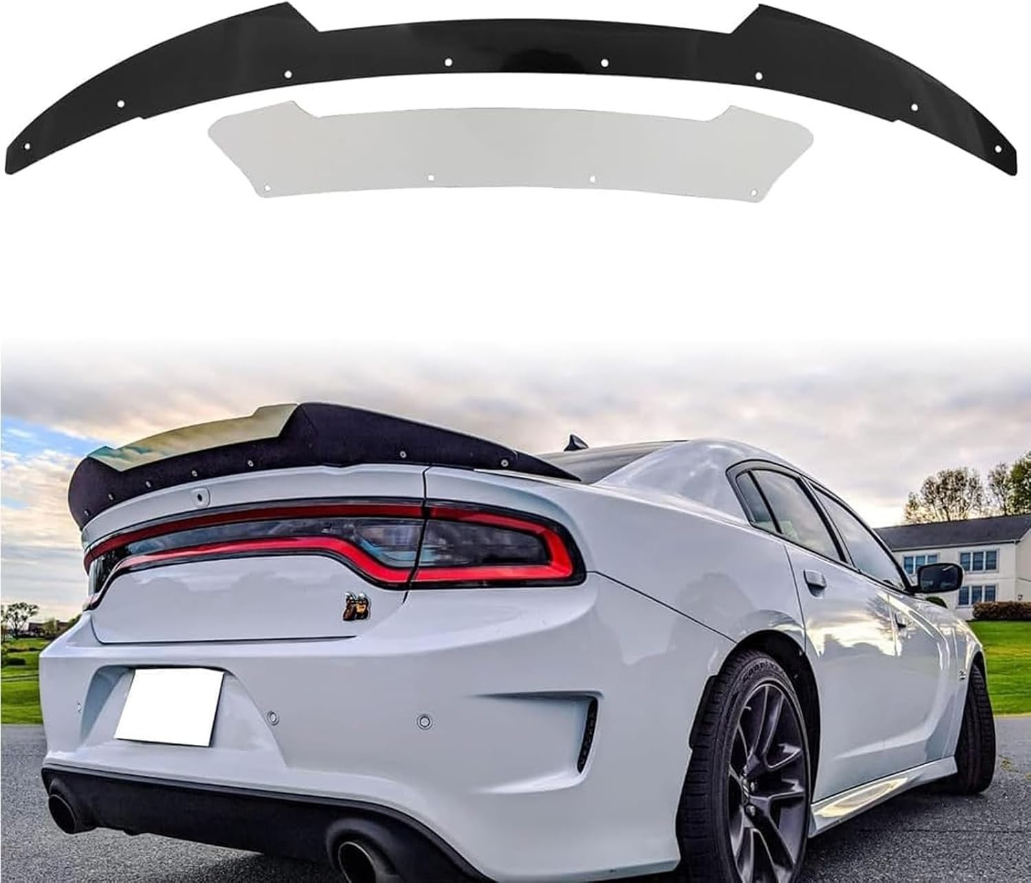 V2 Style Rear Wickerbill Spoiler for Dodge Charger 2015-2023 2Pcs SRT ScatPack V2 Style Rear Wickerbill Spoiler for Dodge Charger 2015-2023 2Pcs SRT ScatPack