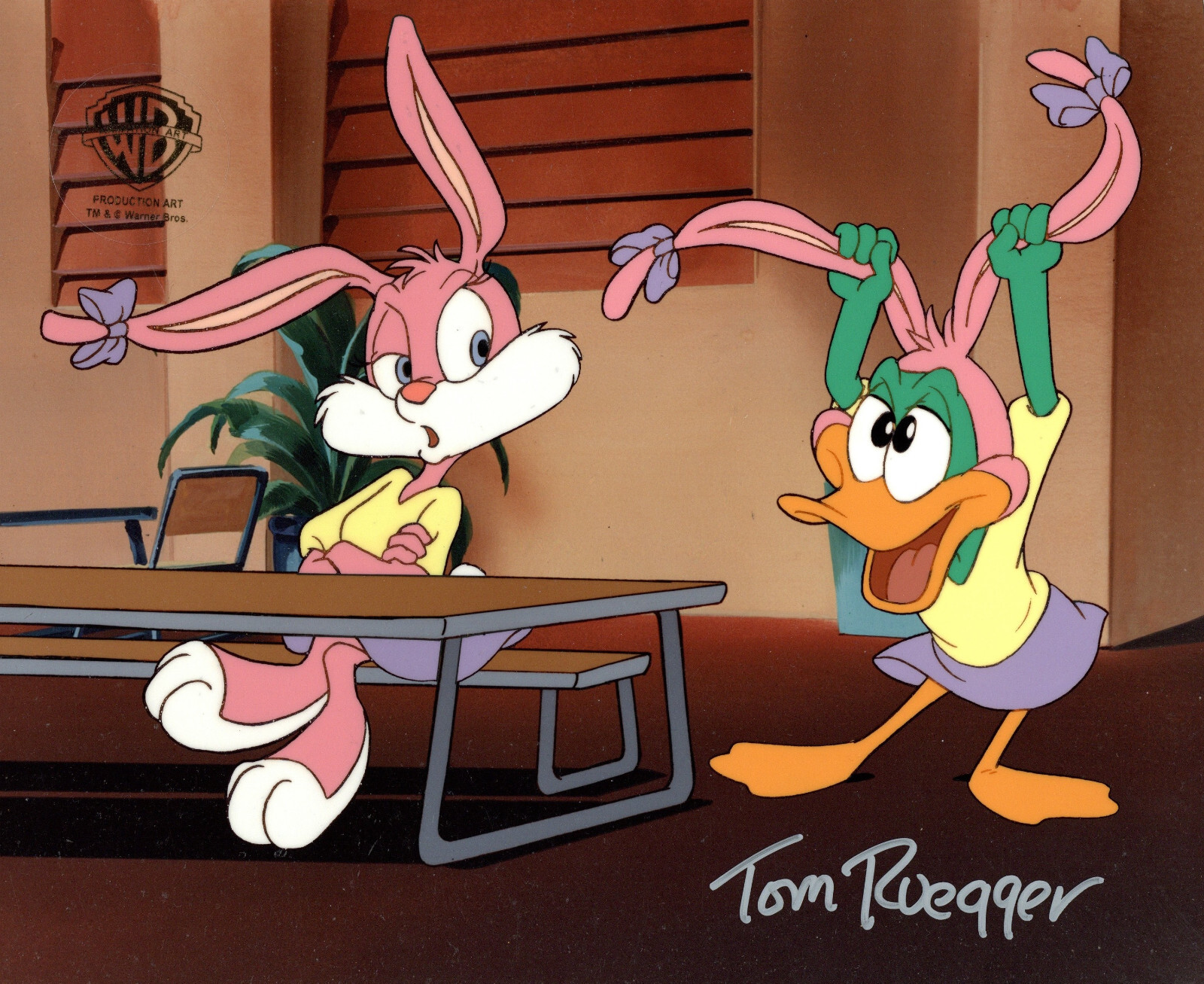 Tiny Toons Adventure-Original Cel-Babs Bunny/Plucky-Bunny Bunch-Signed Ruegger Tiny Toons Adventure-Original Cel-Babs Bunny/Plucky-Bunny Bunch-Signed Ruegger