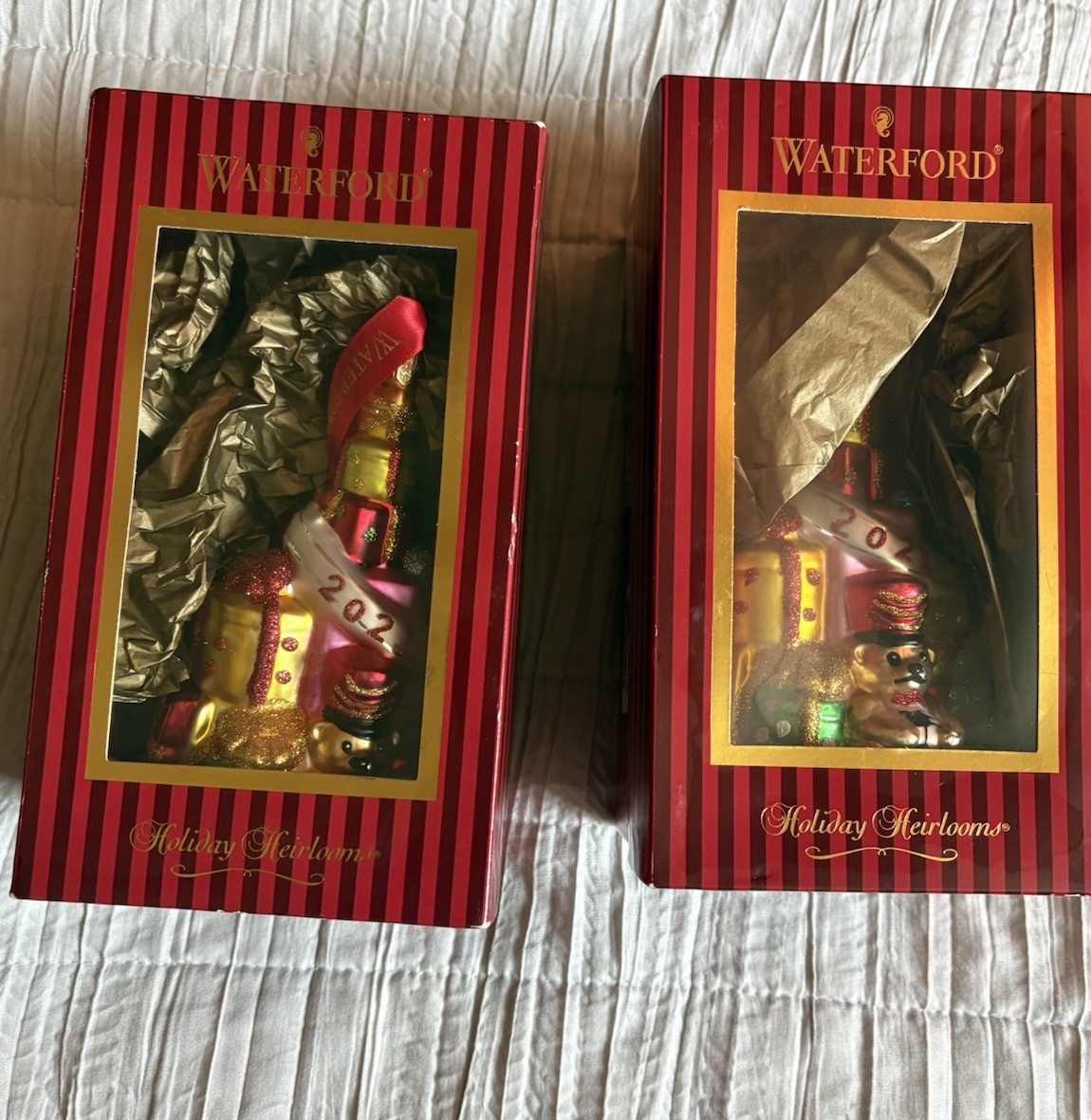 Waterford Ornaments Holiday Heirlooms X 2 2021 New In Boxes