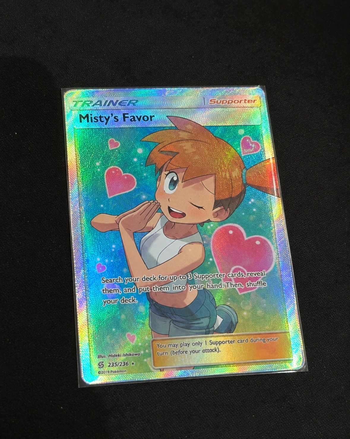 Pokemon Misty\'s Favor Trainer Supporter Holo 235/236 2019 English Pokemon Misty\'s Favor Trainer Supporter Holo 235/236 2019 English