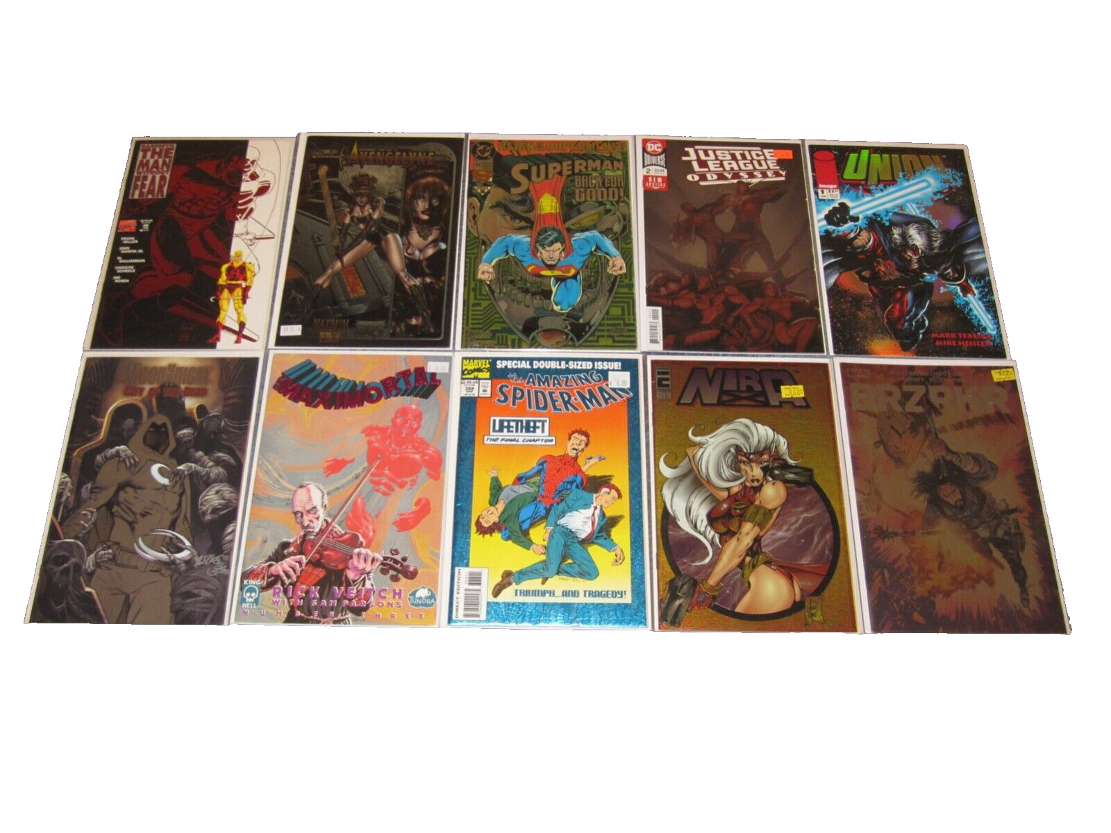 HUGE LOT OF 40 COMICS WITH FOIL COVERS MARVEL DC IMAGE DARK HORSE ETC VF/NM AVG