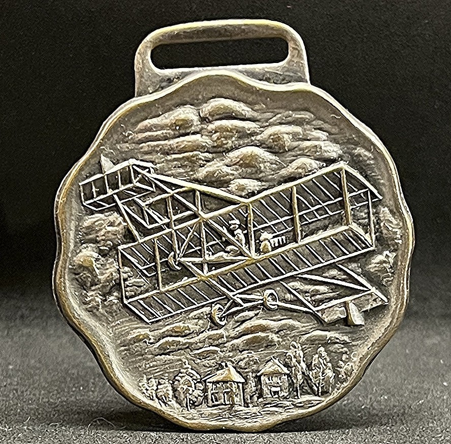 Amazing antique airplane Biplane aviation fob ANTIQUE ORIGINAL medal CIRCA 1910 Amazing antique airplane Biplane aviation fob ANTIQUE ORIGINAL medal CIRCA 1910