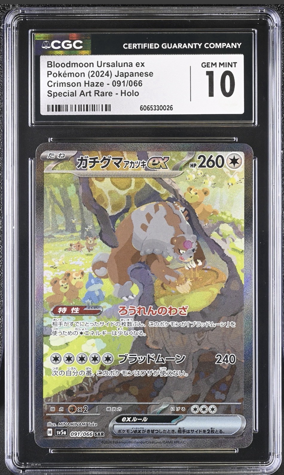 2024 POKÉMON CRIMSON HAZE JAPANESE BLOODMOON URSALUNA EX CGC 10 GEM MINT