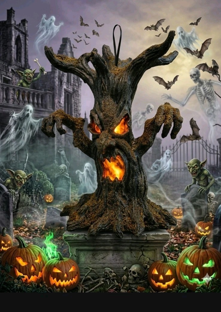 Well Dressed Home Spooky Haunted Tree LED Light Up Decor Halloween
