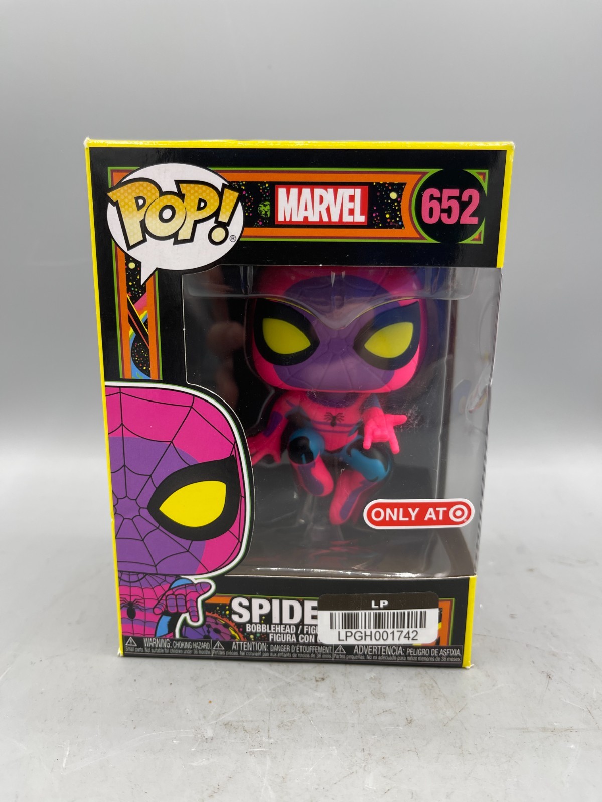 Funko Pop 652 Spider-Man: Marvel ~ Target Exclusive ~ Black Light Funko Pop 652 Spider-Man: Marvel ~ Target Exclusive ~ Black Light
