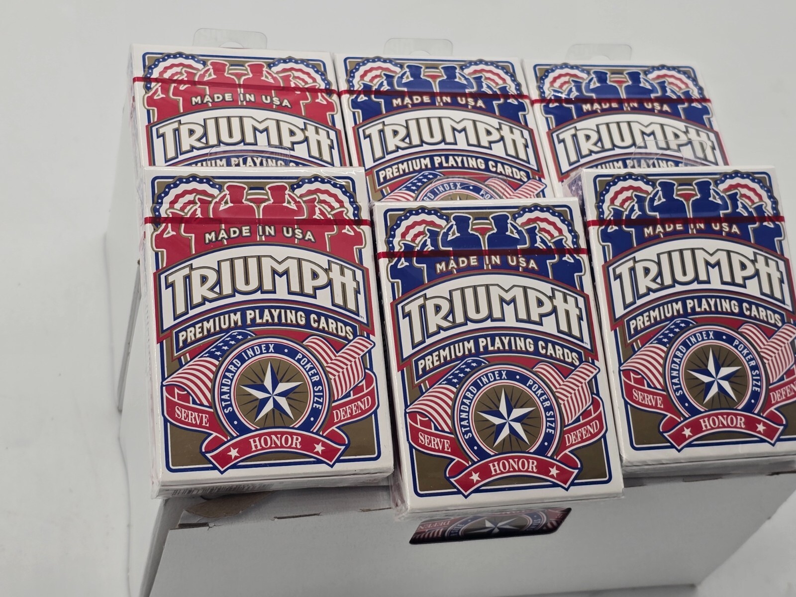 2 boxes NEW 24 Decks of Standard Index Poker Size Triumph Playing Cards MADE USA 2 boxes NEW 24 Decks of Standard Index Poker Size Triumph Playing Cards MADE USA