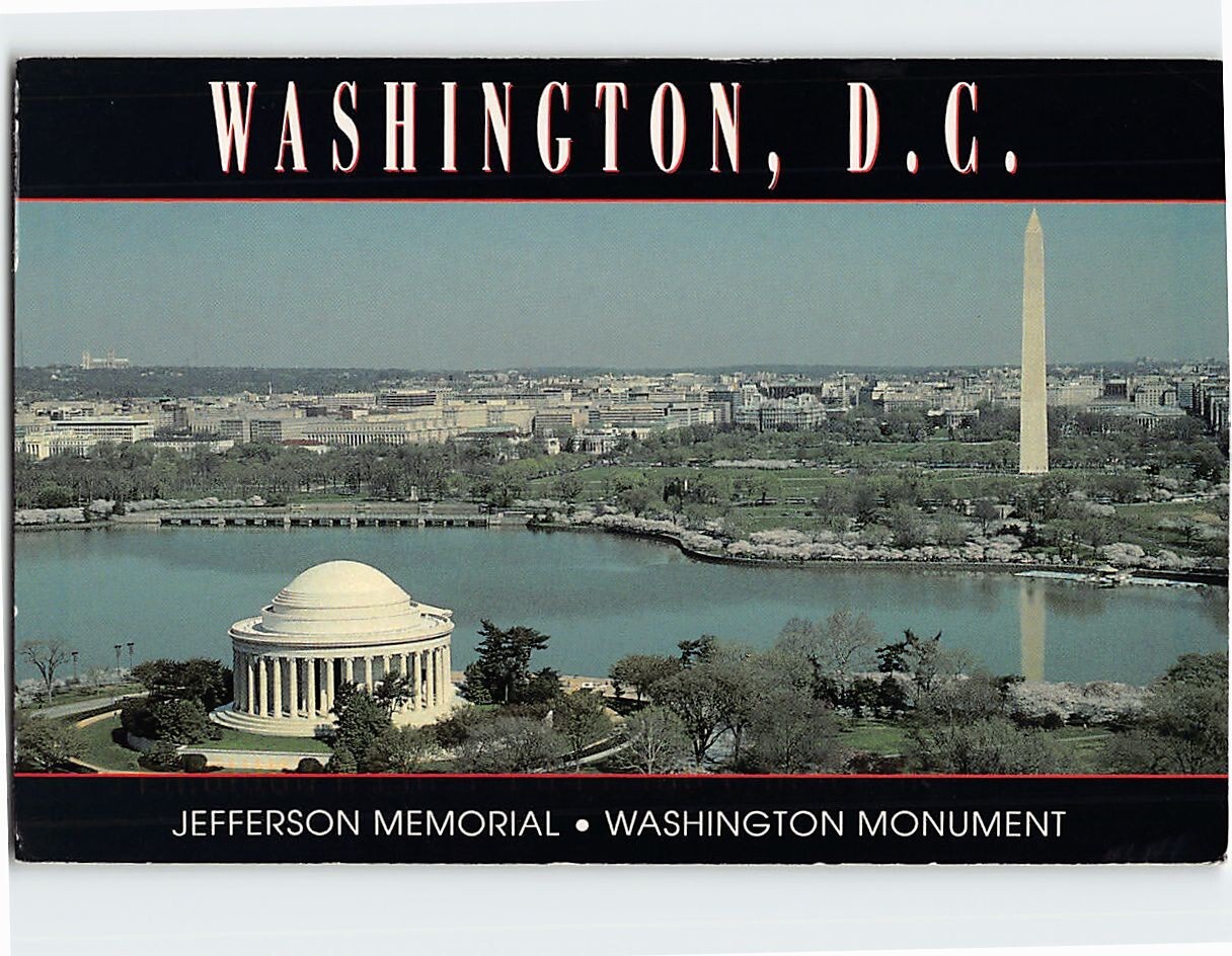 Postcard Jefferson Memorial & Washington Monument DC USA Postcard Jefferson Memorial & Washington Monument DC USA
