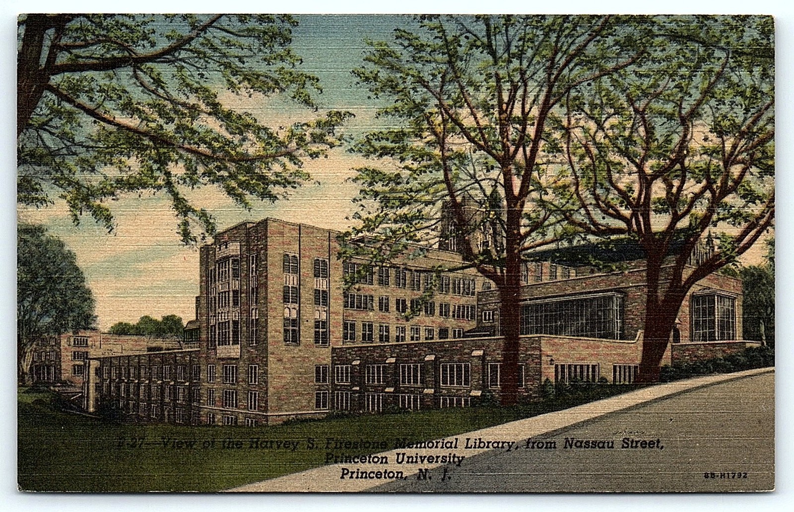 1948 Princeton University Firestone Library Postcard 1948 Princeton University Firestone Library Postcard