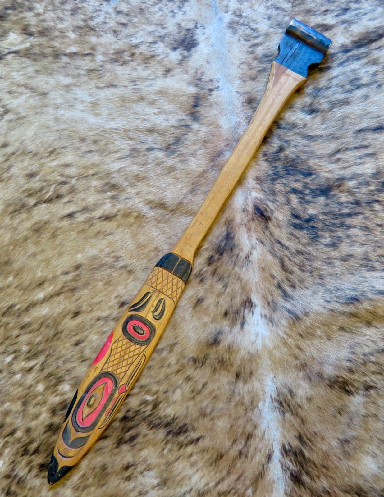 Vintage Northwest Coast Indigenous Carved Dance Paddle 40 Heavy Yew Yellow Cedar Vintage Northwest Coast Indigenous Carved Dance Paddle 40 Heavy Yew Yellow Cedar
