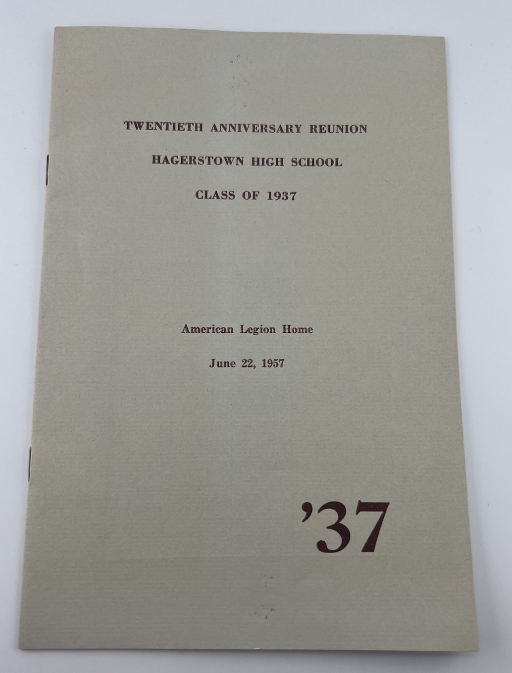 1957 Hagerstown High School In Maryland Class Of 1937 20th Reunion Booklet 1957 Hagerstown High School In Maryland Class Of 1937 20th Reunion Booklet