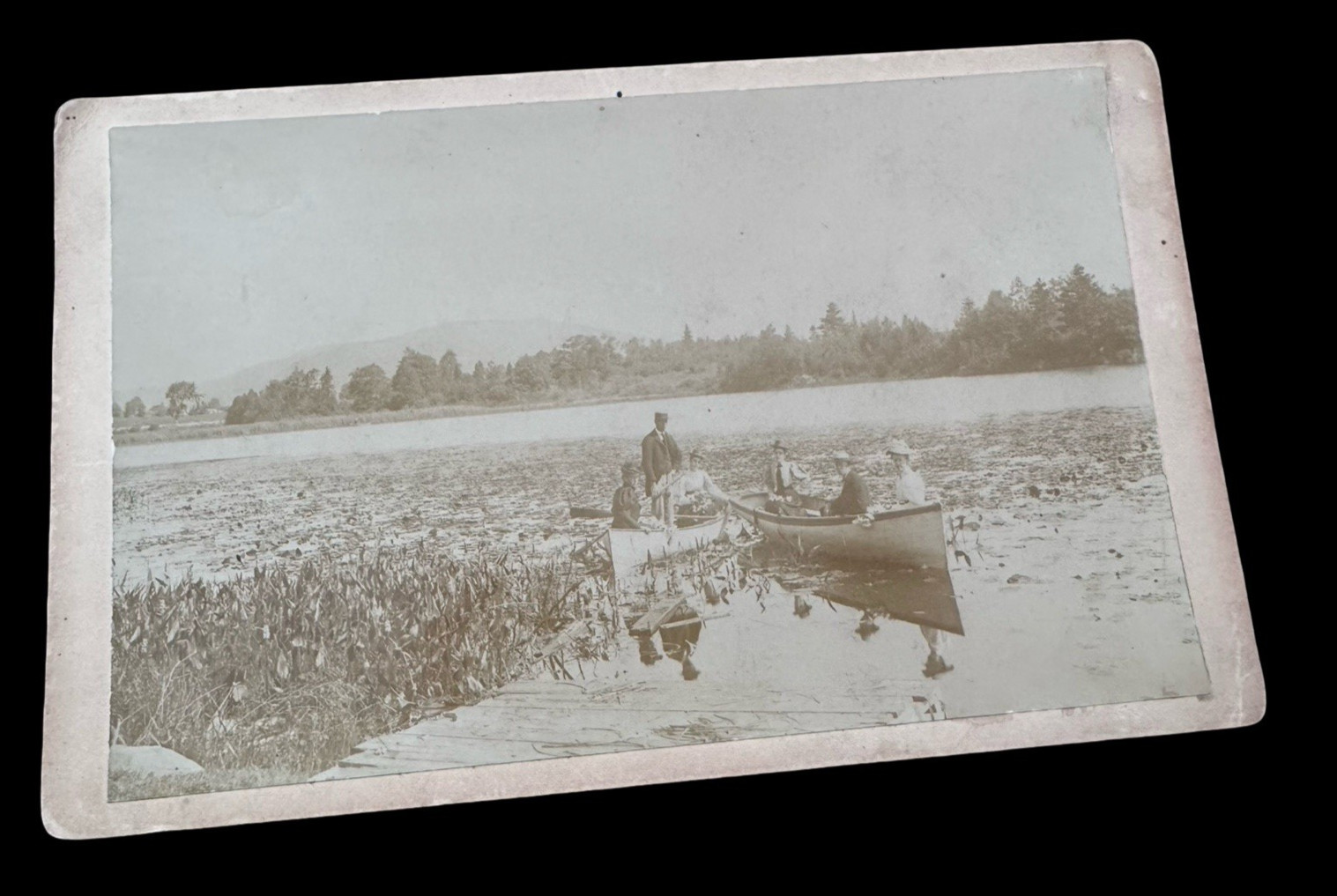 Antique Maine Canoe Lake Photo A.D. Champney Rockport ME Outdoor Scene Card
