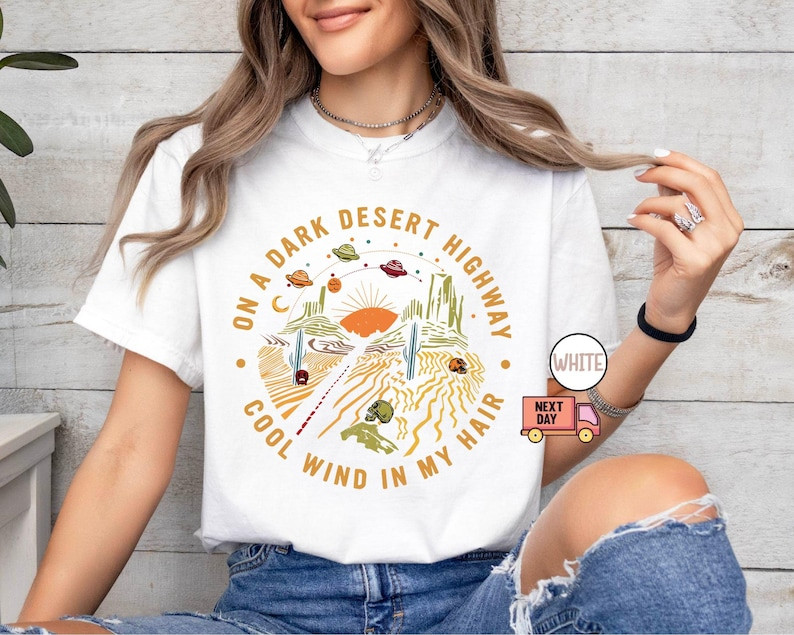 Vintage Desert Road Graphic Tee Retro Western Shirt Vintage Desert Road Graphic Tee Retro Western Shirt