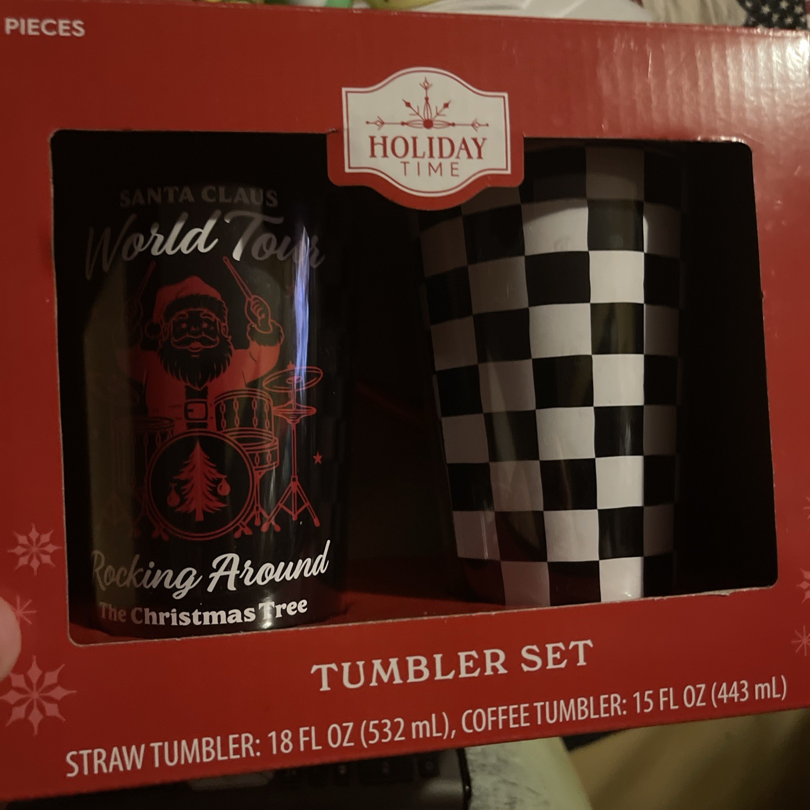 Christmas time Santa Claus 2 Piece Tumbler One Straw Tumbler One Coffee Tumbler