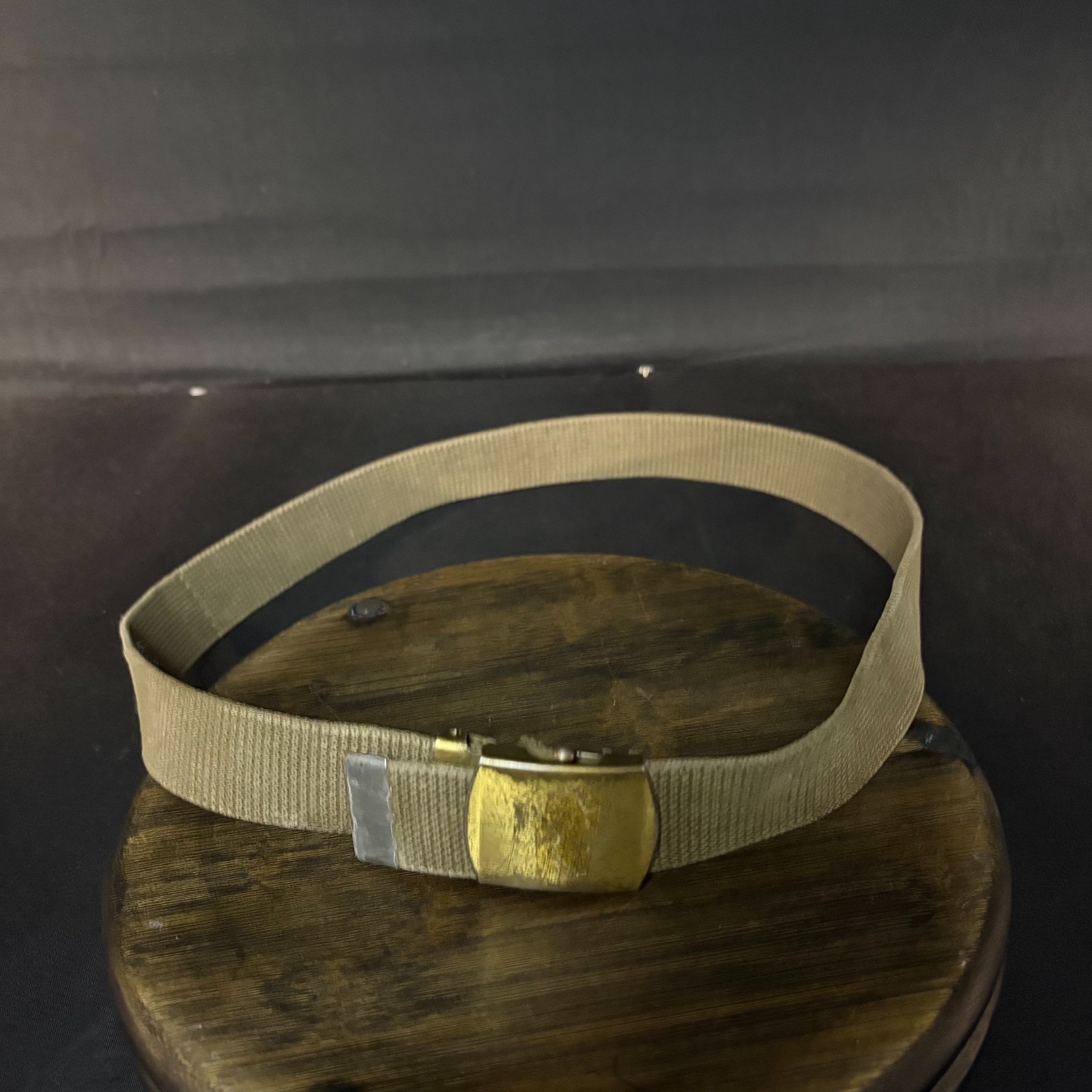 WWII U.S. Army M-1938 Web Trouser Belt J.Q.M.D. 1945 Original