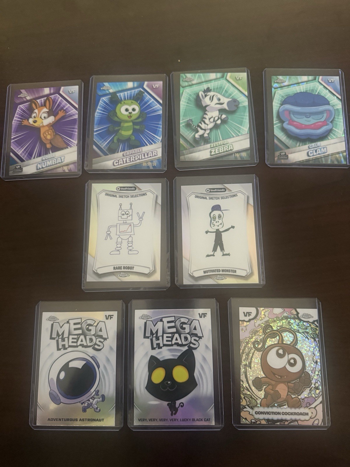 Veefriends Topps Chrome 2026 Hits 9 Cards Rare Robot Sketch Numbered Lot Veefriends Topps Chrome 2026 Hits 9 Cards Rare Robot Sketch Numbered Lot