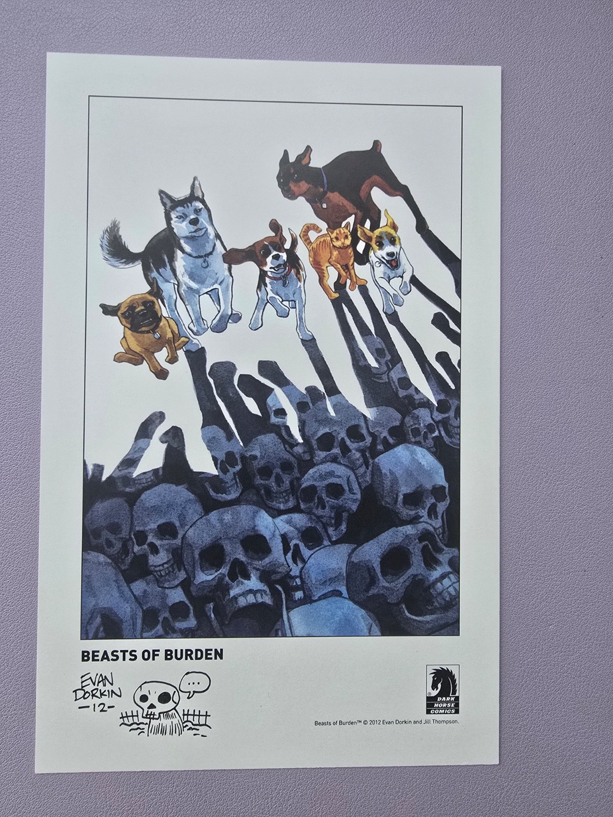Beasts of Burden Promo Sticker - Signed/Sketch by Evan Dorkin RARE NY Comic Con Beasts of Burden Promo Sticker - Signed/Sketch by Evan Dorkin RARE NY Comic Con