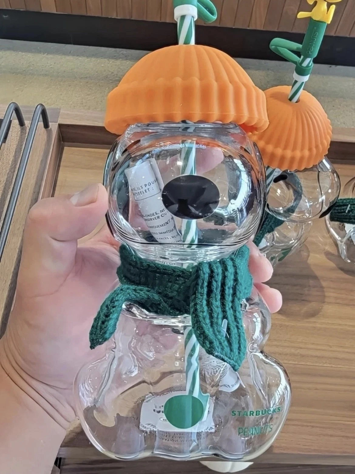 AUTHENTIC Starbucks X Peanuts Snoopy Glass Cold Cup 20oz IN HAND NEW AUTHENTIC Starbucks X Peanuts Snoopy Glass Cold Cup 20oz IN HAND NEW