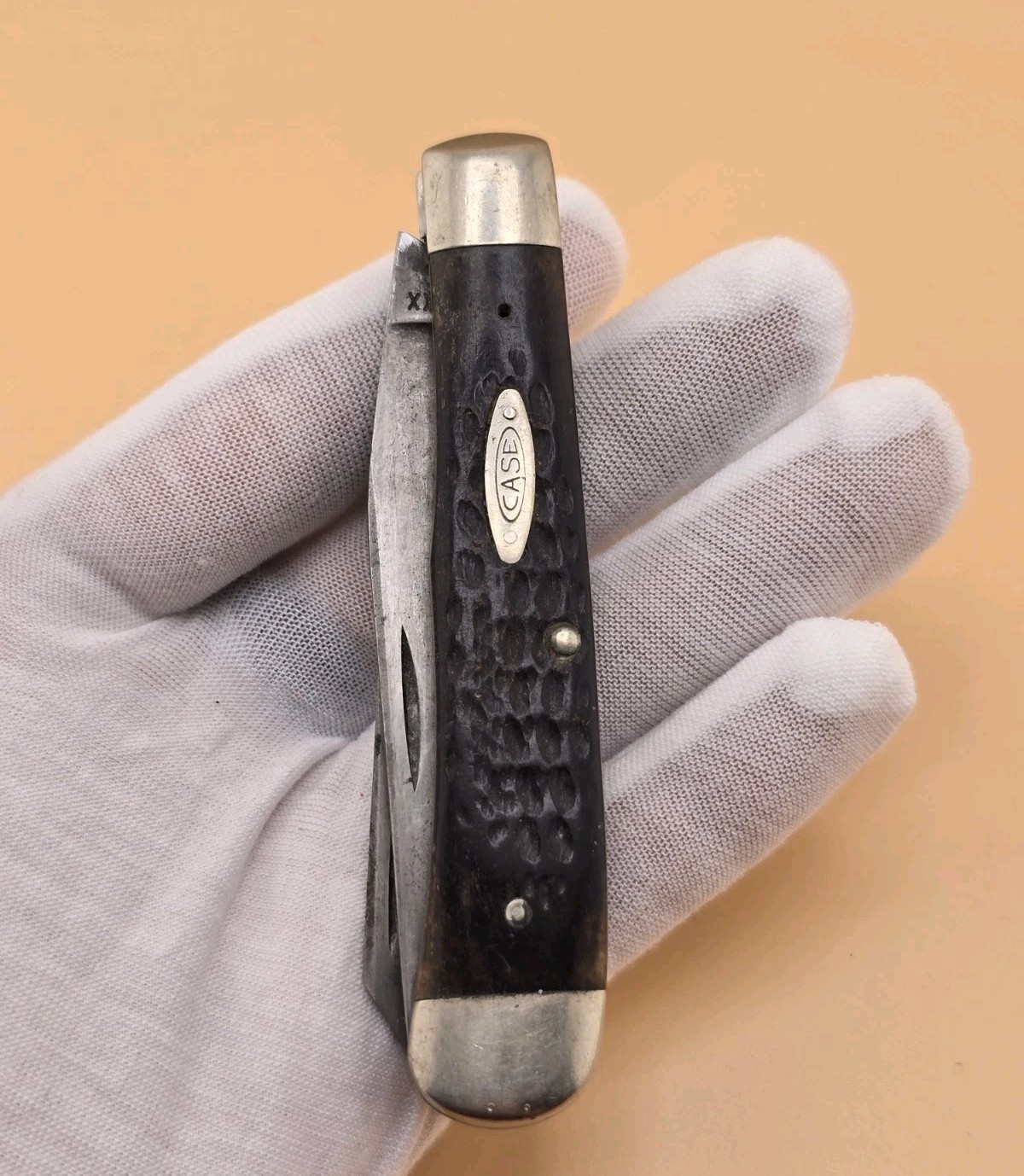 Vintage 1965-1969 Case XX 6254 Trapper style Bone Pocket Knife