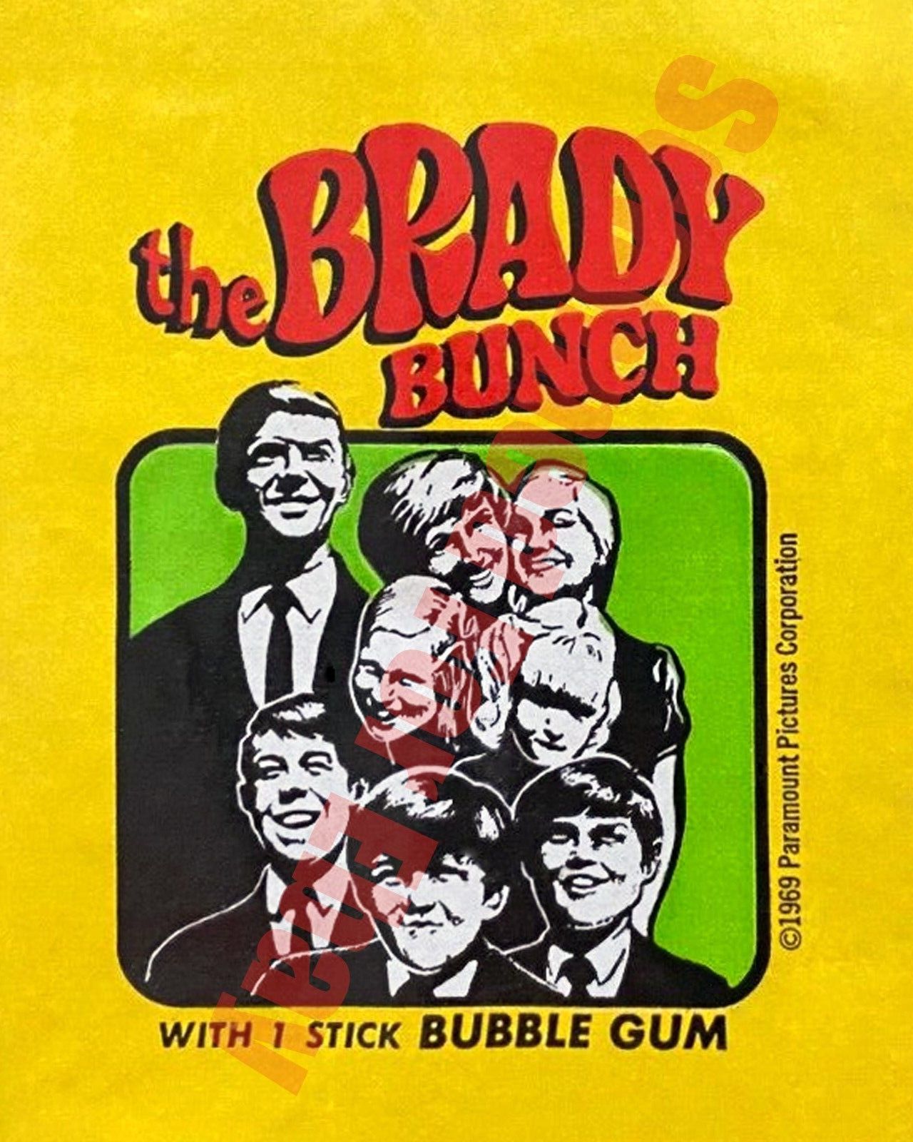 1971 TOPPS BRADY BUNCH TV Show Card Wax Pack Wrapper 8x10 Photo + FREE 1965 TOPP