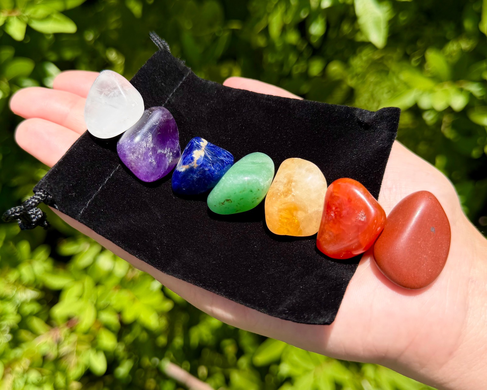 7 Chakra Tumbled Stones & Carry Pouch (Crystal Balancing Set, Crystal Healing) 7 Chakra Tumbled Stones & Carry Pouch (Crystal Balancing Set, Crystal Healing)