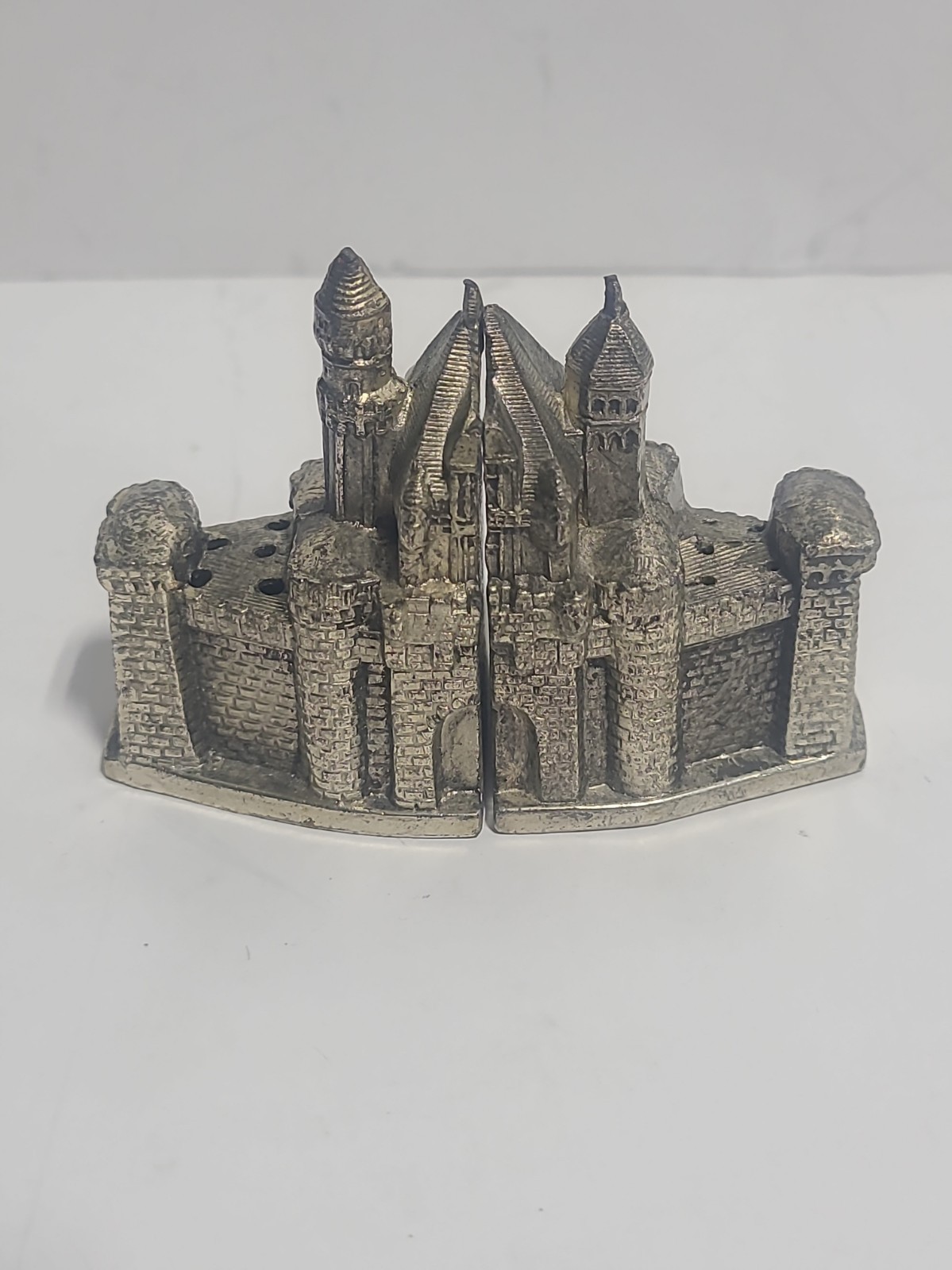 1960s Disneyland Sleeping Beauty Castle metal salt and pepper shaker set 1960s Disneyland Sleeping Beauty Castle metal salt and pepper shaker set