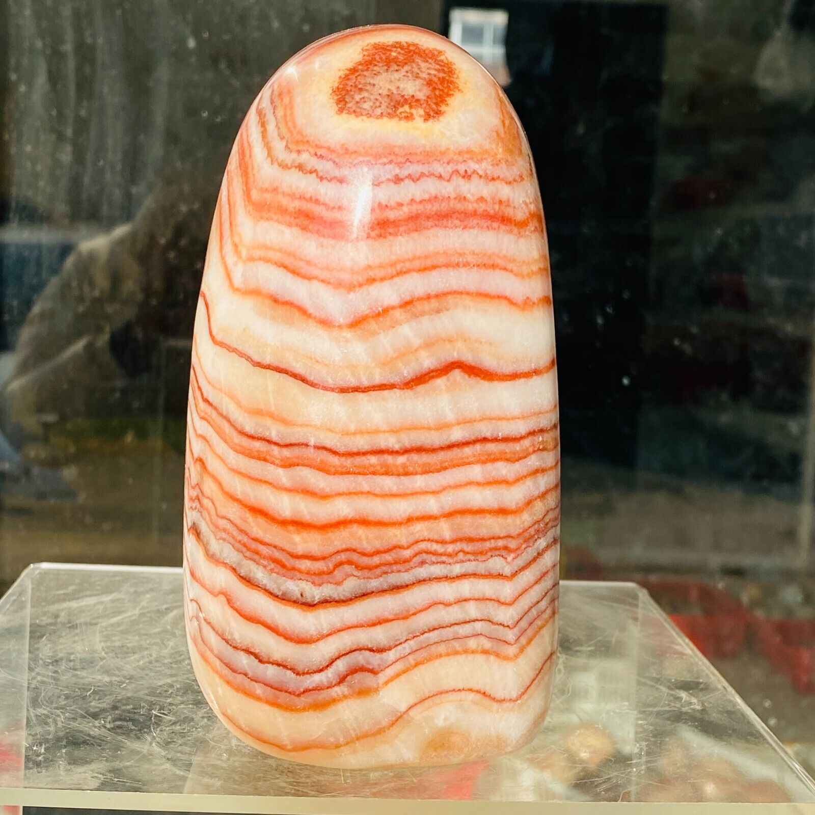 2000g Large Natural Red striped Pork Stone Ruby Landscape mineral specimen