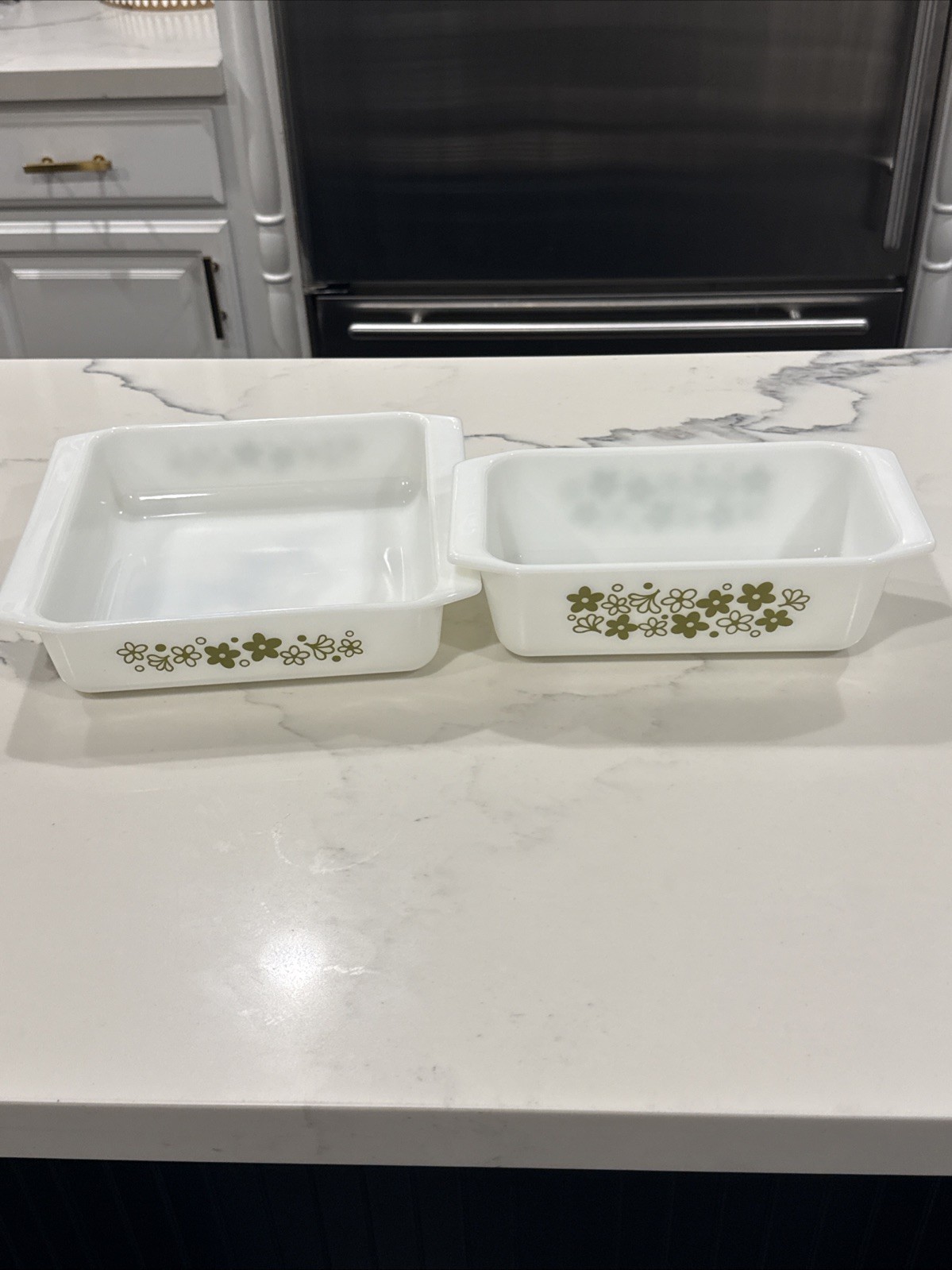Pyrex Spring Blossom Crazy Daisy Set Of 2 Square Baking, Bread Loaf Pan Excelent Pyrex Spring Blossom Crazy Daisy Set Of 2 Square Baking, Bread Loaf Pan Excelent