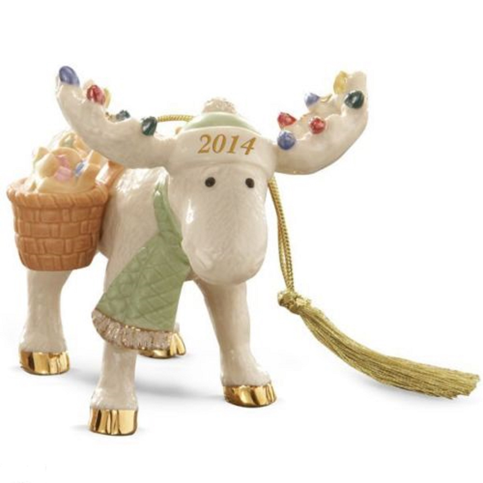 Lenox 2014 Merry Moose Figurine Ornament Annual Holiday Cookies Marcel NEW Lenox 2014 Merry Moose Figurine Ornament Annual Holiday Cookies Marcel NEW
