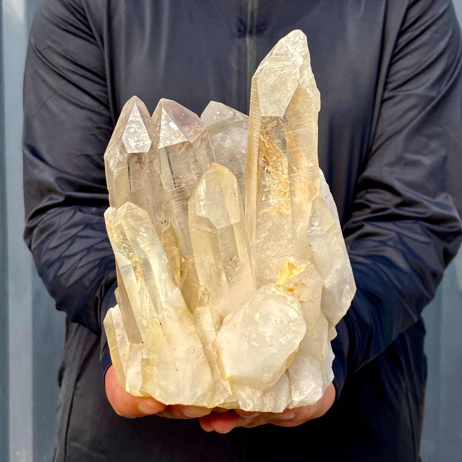 3.9LB A+++Large Natural white Crystal Himalayan quartz cluster /mineralsls
